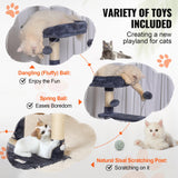 SucceBuy Arbre à chat pour chats d'intérieur Tour à chat avec chat condo Poste à gratter en sisal HamacTop Perche Plateformes de saut Gris foncé