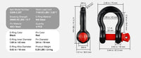 SucceBuy 4 pièces 5/8 "manille à anneau en D 8T 13T crochet de remorquage de résistance de rupture avec goupille de vis 3/4" pour accessoires de remorquage tout-terrain de camion