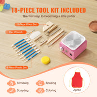 SucceBuy Mini roue de poterie 0-320 tr/min vitesse réglable bassin détachable 2,56 pouces/3,94 pouces 2 platines Art artisanat travail maison bricolage rose