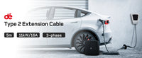 dé Câble d'extension de type 2 pour station de charge Wallbox, chargeur EV, compatible avec toutes les prises de charge de type 2, 11kW, 5m, 10m, 15m, 20m