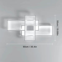 Plafonnier LED, plafonnier de salon rectangulaire 54W, plafonnier blanc froid 6500K, grand plafonnier LED