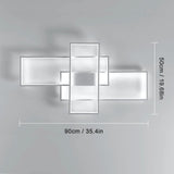 Plafonnier LED, plafonnier de salon rectangulaire 54W, plafonnier blanc froid 6500K, grand plafonnier LED