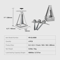Vérins stabilisateurs SucceBuy pour VR, lot de 4 vérins de mise à niveau en aluminium, capacité de charge de 6 000 lb par vérin, vérins empilables pour VR, caravanes et camping-cars.