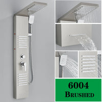 Robinet de douche LED, salle de bains, SPA, douche à Jet de Massage, système de colonne noir mat, panneau de douche de pluie cascade, robinet pulvérisateur de Bidet