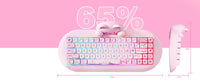 Clavier de jeu sans fil YUNZII C68, clavier mécanique RVB personnalisé Hi-Fi Cute Cat, Silicone 65% échange à chaud ergonomique Kitty Keeb