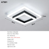 Plafonnier carré en acrylique plafonnier LED moderne, plafonniers LED blancs 6500K pour chambre bureau cuisine salon