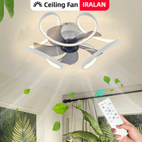 Ventilateur de plafond intelligent avec lumières LED pour chambre à coucher (répété inutilement) avec télécommande et application de contrôle pour salle à manger