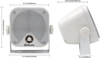 Herdio 4'' Haut-parleur étanche Bluetooth marin 100W robuste pour bateau, montage en surface, pour camping-car, mini-chargeuse, VTT, UTV, RZR, voiturette de golf