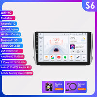 OSSURET CarPlay Android 12 autoradio pour PEUGEOT 2008 208 2012-2018 lecteur multimédia de voiture Navi GPS 2din 4G-LET autoradio RDS