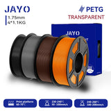 Filament PETG JAYO pour imprimante 3D FDM, 2 bobines de 1,75 mm, enroulement soigné, 2,2 kg/lot