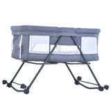 Lit de voyage Baby Grab-and-go avec matelas et roues silencieuses, berceau à bascule convertible, XYT-001