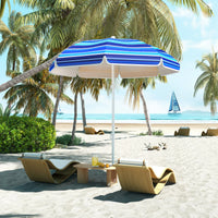 Parasol de plage grande Outsunny Ø180 cm avec angle réglable Protection Uv50+