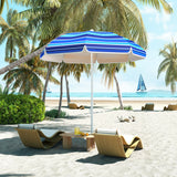 Parasol de plage grande Outsunny Ø180 cm avec angle réglable Protection Uv50+