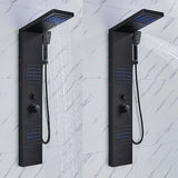 Panneau de douche LED noir, système de tour, cascade de pluie, colonne de douche, Massage hydroélectricité, corps Spa, bain-douche, mélangeur de robinet