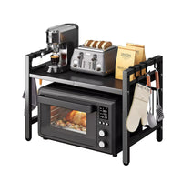 Organisateur d'étagère pour micro-ondes extensible 42-64cm, organisateur de comptoir pour micro-ondes résistant à l'humidité et à la rouille, rangement de vaisselle 1 pièce