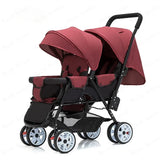 STOCK ue poussettes jumeaux Double enfants deux sièges poussettes chariot pliable vente en gros bébé poussette sièges avant et arrière