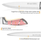 Ensemble de 9 couteaux de cuisine ZENG en acier inoxydable à manche creux, comprenant un couteau à viande tranchant, des ciseaux, un couteau à pain et un épluche-fruits.