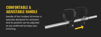 Tondeuse à gazon télescopique légère sans fil 21V 650W avec 2 piles 2000mAh, 4 Types de lames, coupe de pelouse de jardin