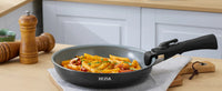 Batterie de cuisine à induction Bezia avec revêtement céramique sain, casseroles et poêles antiadhésives, ensemble 13 pièces avec poignées détachables