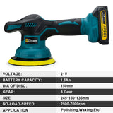 Gami – polisseuse de voiture sans fil, 8 vitesses réglables, pour épilation électrique automatique, ponçage, glaçage, outil électrique adapté à la broche de batterie Makita 18v