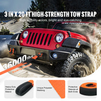 Kit de remorquage SucceBuy en polyester haute résistance, sangles de remorquage pour voiture, remorque, treuil, camion, Jeep, SUV.
