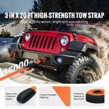 Kit de remorquage SucceBuy en polyester haute résistance, sangles de remorquage pour voiture, remorque, treuil, camion, Jeep, SUV.