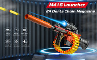Pistolet jouet VATOS Blaster pour enfants, mode lancer de cartouches, mode tir en chaîne, chargeur 24 fléchettes, manuel, pistolet en mousse, jeu de tir pour garçons de 6 à 8 ans