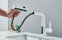 Robinet de lavabo à affichage numérique de température de cascade, pulvérisateur à jet de levage vers le bas, mélangeur d'évier d'eau chaude et froide, robinet de lavage pour salle de bains
