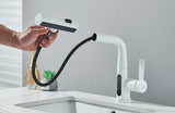 Robinet de lavabo à affichage numérique de température de cascade, pulvérisateur à jet de levage vers le bas, mélangeur d'évier d'eau chaude et froide, robinet de lavage pour salle de bains
