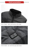 Femmes manteau Intelligent USB chauffage électrique thermique vêtements chauds hiver gilet chauffant grande taille hommes 21 pièces veste chauffante mode
