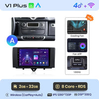 Autoradio Junsun sans fil CarPlay Android Auto pour Smart Fortwo 451 (2005-2015) - Systèmes intelligents pour voiture - RDS, Bluetooth, DSP - Format 2 DIN