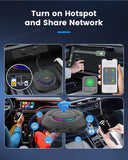 CarlinKit Android 13 LED AI Box, boîtier multimédia intelligent pour voiture, CarPlay sans fil, Android Auto sans fil, puce Qualcomm, carte SD extensible jusqu'à 512 Go