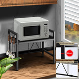 Organisateur d'étagère pour micro-ondes extensible 42-64cm, organisateur de comptoir pour micro-ondes résistant à l'humidité et à la rouille, rangement de vaisselle 1 pièce