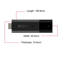 Clé TV connectée Xiaomi 4K, Android TV 11, processeur quadricœur Cortex-A35, 2 Go de RAM, 8 Go de ROM, Netflix, Wi-Fi, Assistant Google, dongle TV