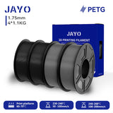 Filament PETG JAYO pour imprimante 3D FDM, 2 bobines de 1,75 mm, enroulement soigné, 2,2 kg/lot