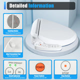 Siège de toilette électrique filaire multifonction, 1350W, IPtage, température à 3 vitesses, HOEquipment