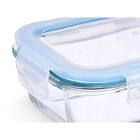 Boîte à déjeuner rectangulaire en borosilicate, 4 pièces, coffre-fort pour micro-ondes, 200-370-640-1000 ml, lot de 4 récipients en verre