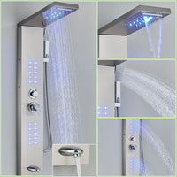 Robinet de douche LED, salle de bains, SPA, douche à Jet de Massage, système de colonne noir mat, panneau de douche de pluie cascade, robinet pulvérisateur de Bidet