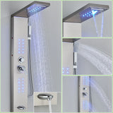 Robinet de douche LED, salle de bains, SPA, douche à Jet de Massage, système de colonne noir mat, panneau de douche de pluie cascade, robinet pulvérisateur de Bidet