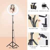 Éclairage de remplissage de photographie LED avec trépied, appareil Photo, cercle de Studio Photo, anneau lumineux pour Selfie, lampe de téléphone, vidéo Youtube