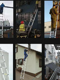 DayPlus Échelle télescopique en aluminium - 5 m - Échelle DayPlus Extensible Escabeau Telescopique- Antidérapante - Échelle Multifonction - Charge maximale : 150 kg