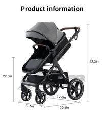 Poussette 3 en 1, poussette à quatre roues, poussette 2 en 1, poussette légère, poussette multifonctions, landau, pouf