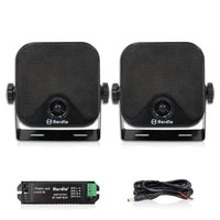 Herdio 4'' Haut-parleur étanche Bluetooth marin 100W robuste pour bateau, montage en surface, pour camping-car, mini-chargeuse, VTT, UTV, RZR, voiturette de golf
