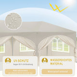 WOLTU Gazebo de pavillon pliant réglable 3x6m avec 6 parois latérales Tente de fête de protection UV étanche avec sac de transport pour pique-nique
