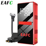 Démarreur de voiture EAFC 2000A avec compresseur d'air, écran LCD, chargeur de batterie externe et gonfleur de pneus.