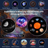 Projecteur de ciel étoilé de type planétarium, veilleuse galaxie rotative à 360° avec télécommande et minuterie, lampe d'ambiance pour chambre d'enfant