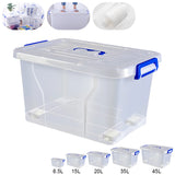 Boîte de rangement avec couvercle, boîte de rangement empilable, coffre de rangement, conteneur de rangement à roulettes, organisateur de placard pour la maison