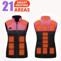 Femmes manteau Intelligent USB chauffage électrique thermique vêtements chauds hiver gilet chauffant grande taille hommes 21 pièces veste chauffante mode