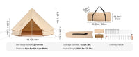 VEVOR Tente Cloche en Toile 4 m Tente de Yourte 4 Saisons Tente de Camping Familial avec Trou de Poêle à Bois, Sacs de Rangement pour Glamping Jusqu'à 6 Personnes, Groupes en Plein Air, Fête, Chasse