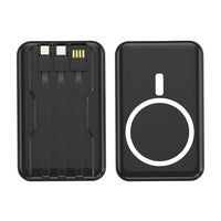 Batterie externe magnétique portable 10 000 mAh 15 W, chargeur rapide sans fil universel Apple/Android avec câble intégré.